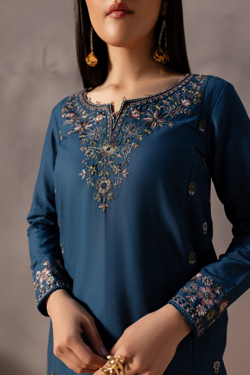 Nehar - 2Pc Stitched Embroidered Lawn Dress