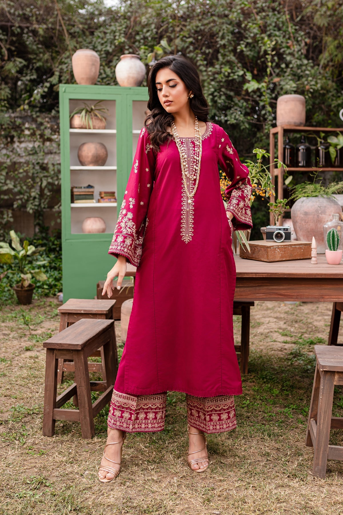 Resham 2Pc - Stitched Embroidered Lawn Dress