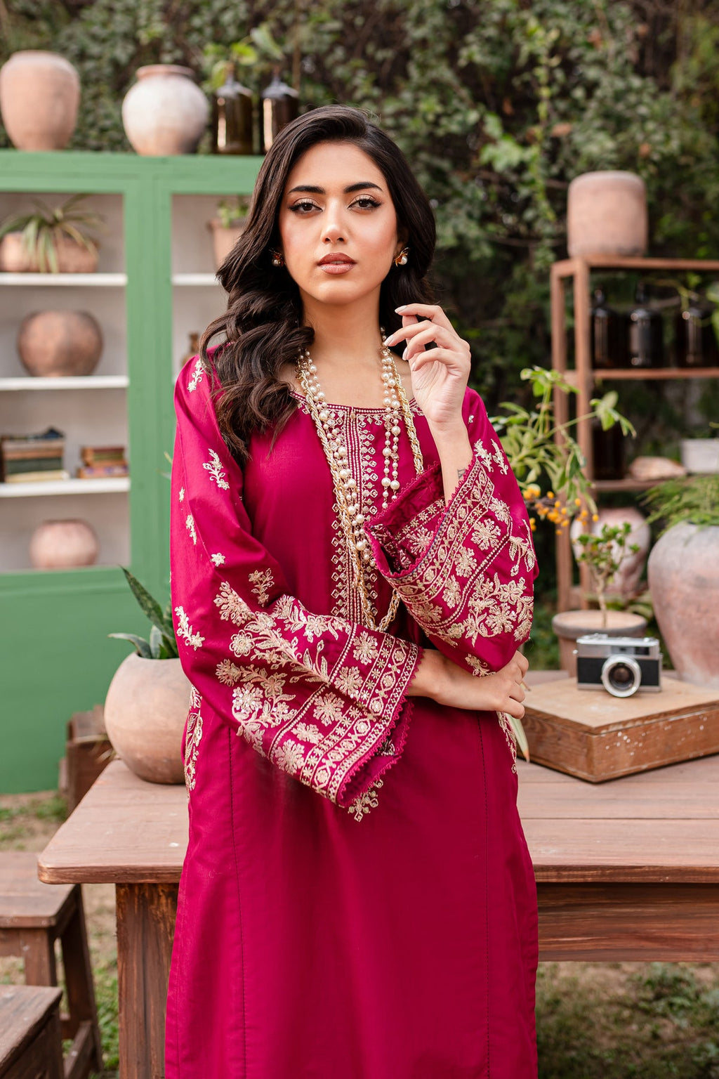 Resham 2Pc - Stitched Embroidered Lawn Dress