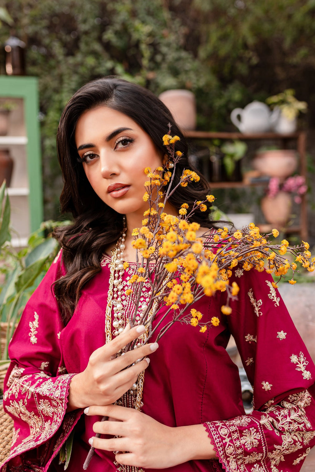 Resham 2Pc - Stitched Embroidered Lawn Dress