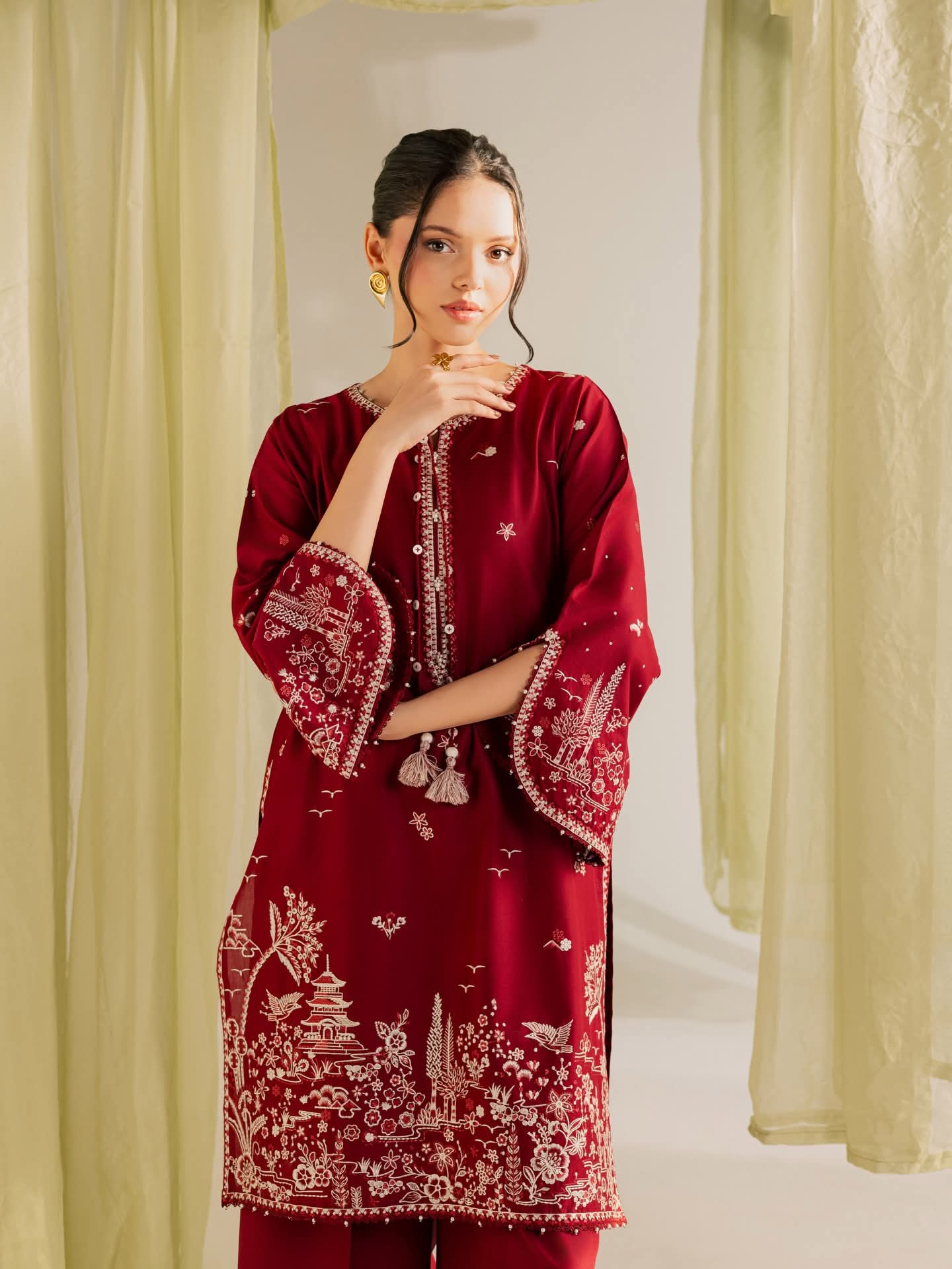 Manzar- 2Pc Stitched Embroidered Lawn Dress