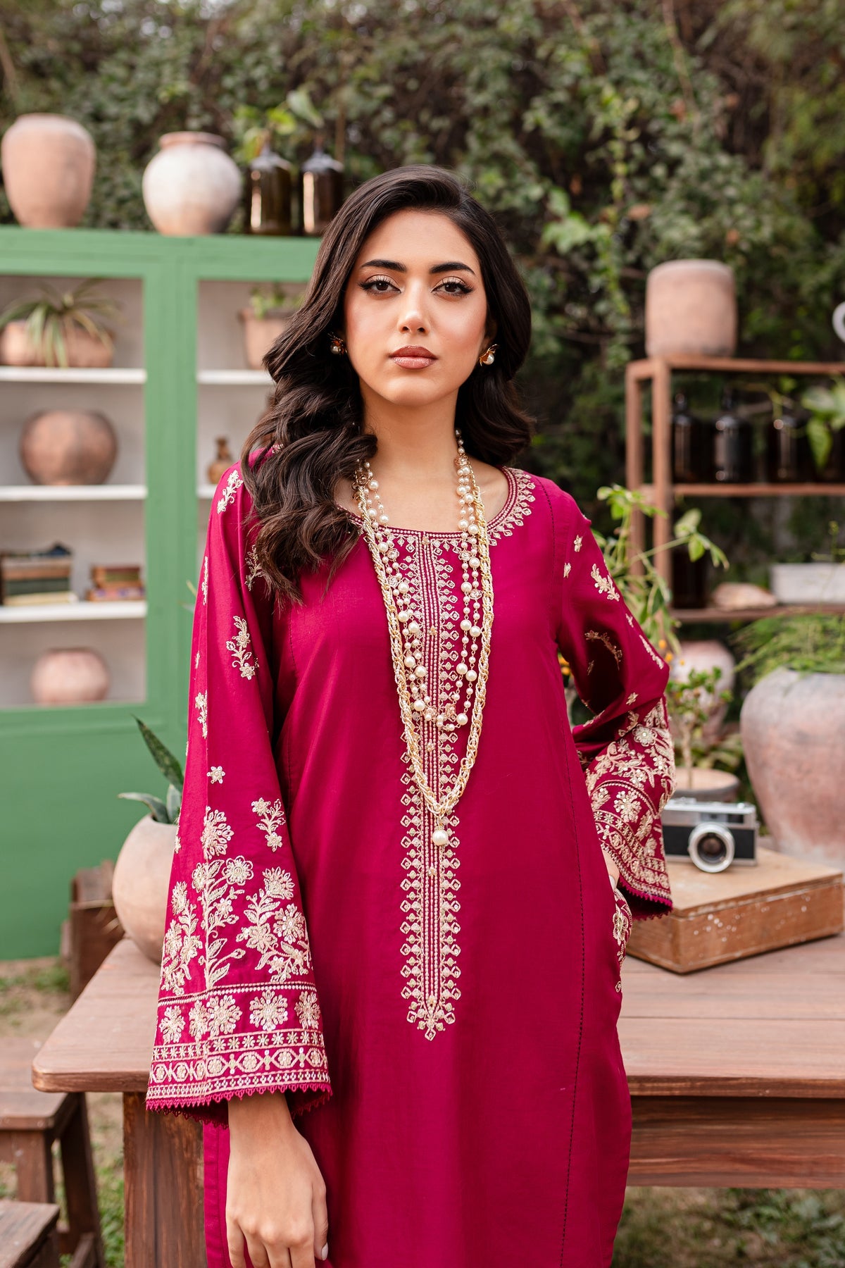 Resham 2Pc - Stitched Embroidered Lawn Dress