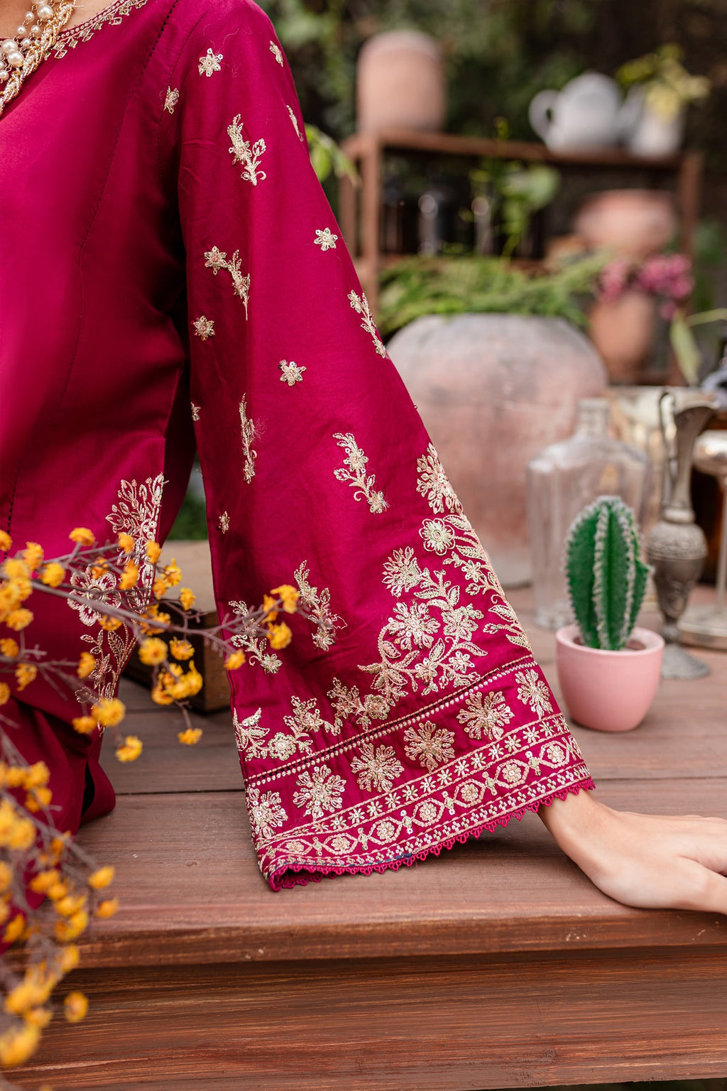 Resham 2Pc - Stitched Embroidered Lawn Dress
