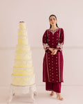 Agean Red 2Pc - Embroidered Lawn Dress