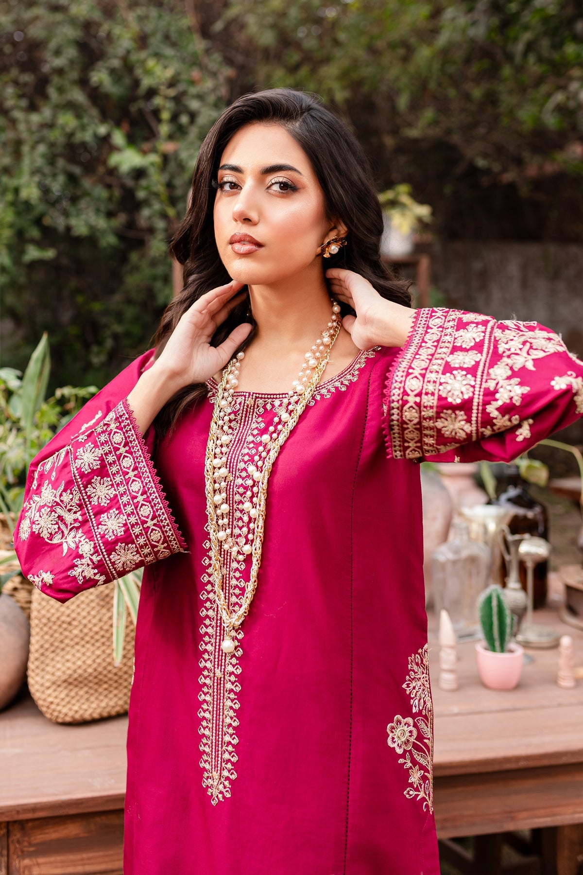 Resham 2Pc - Stitched Embroidered Lawn Dress