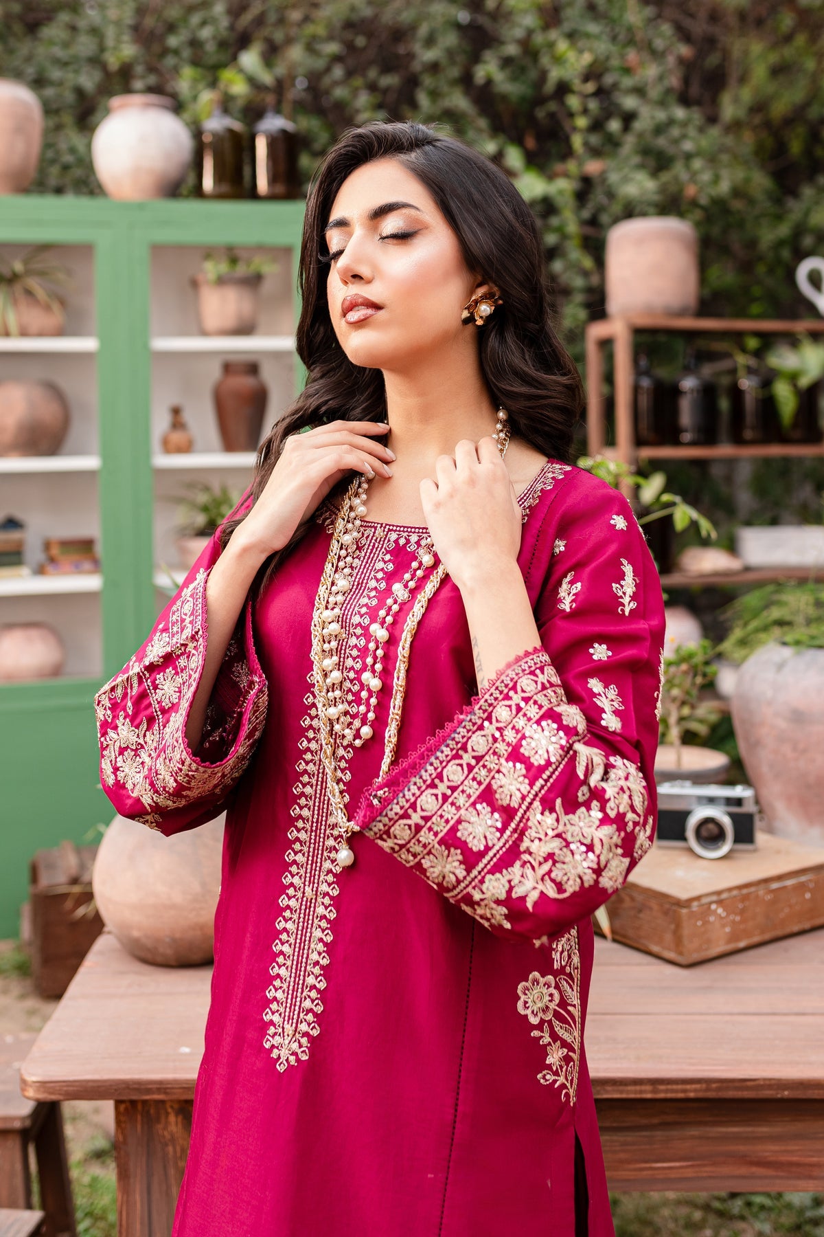 Resham 2Pc - Stitched Embroidered Lawn Dress