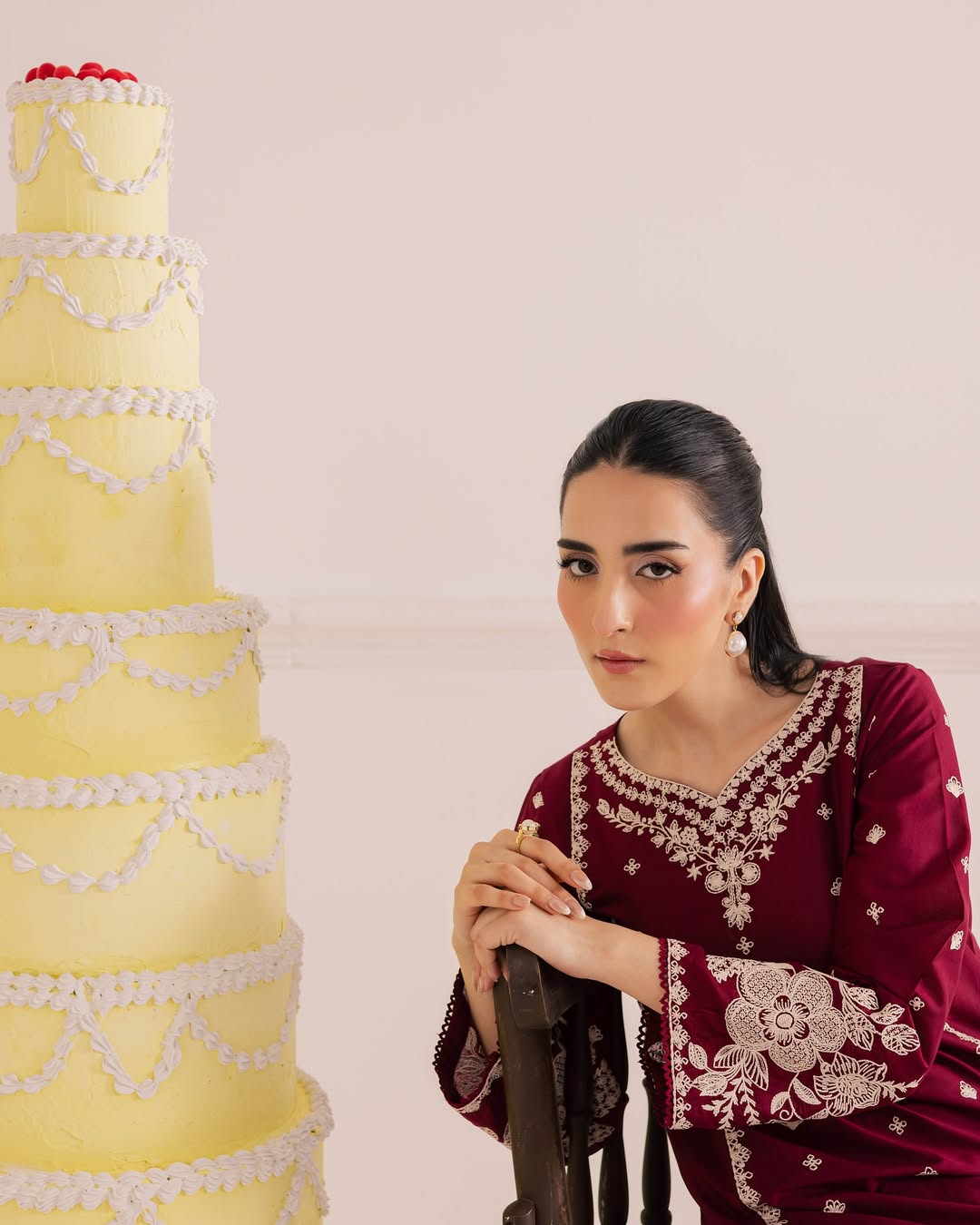 Agean Red 2Pc - Embroidered Lawn Dress