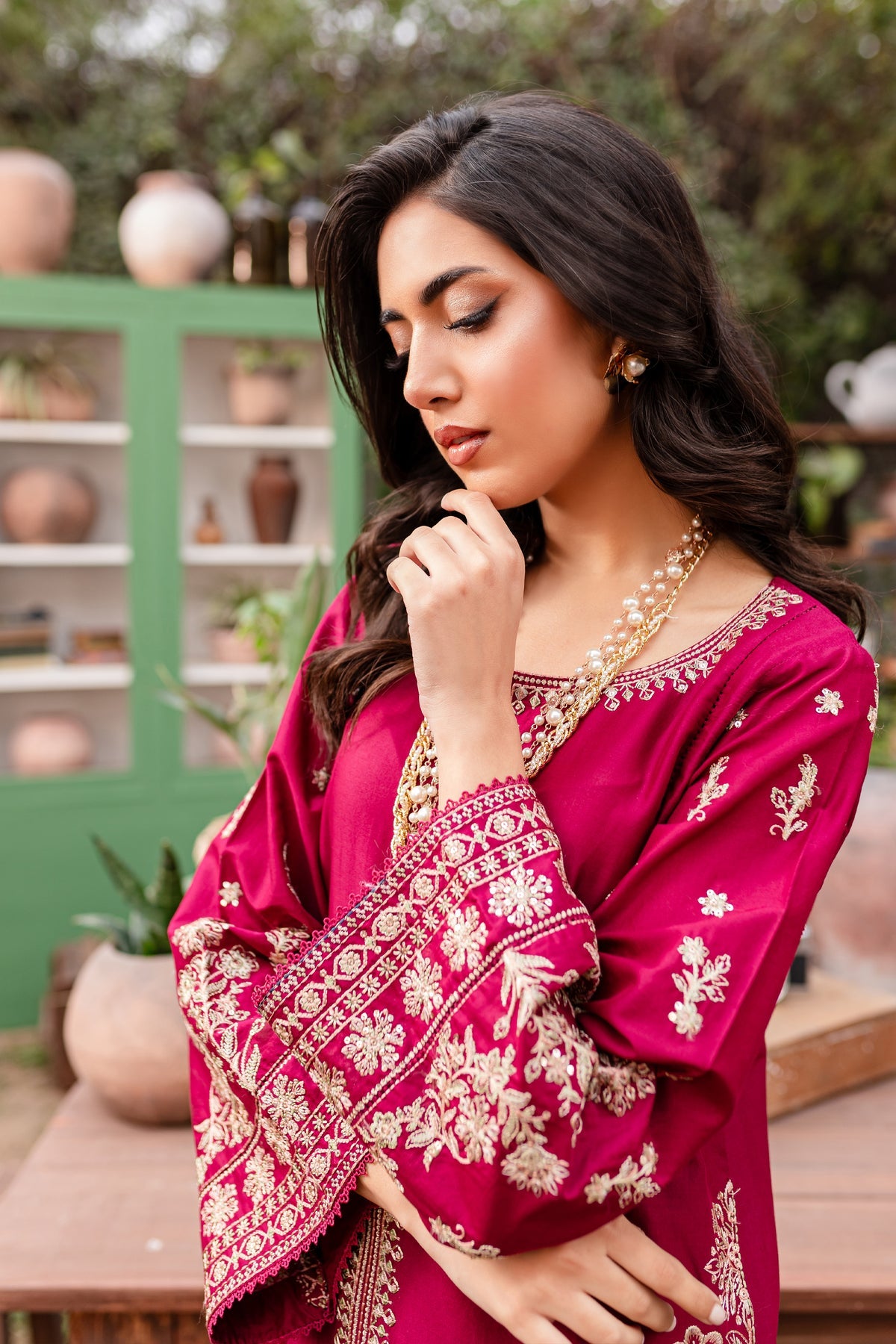 Resham 2Pc - Stitched Embroidered Lawn Dress