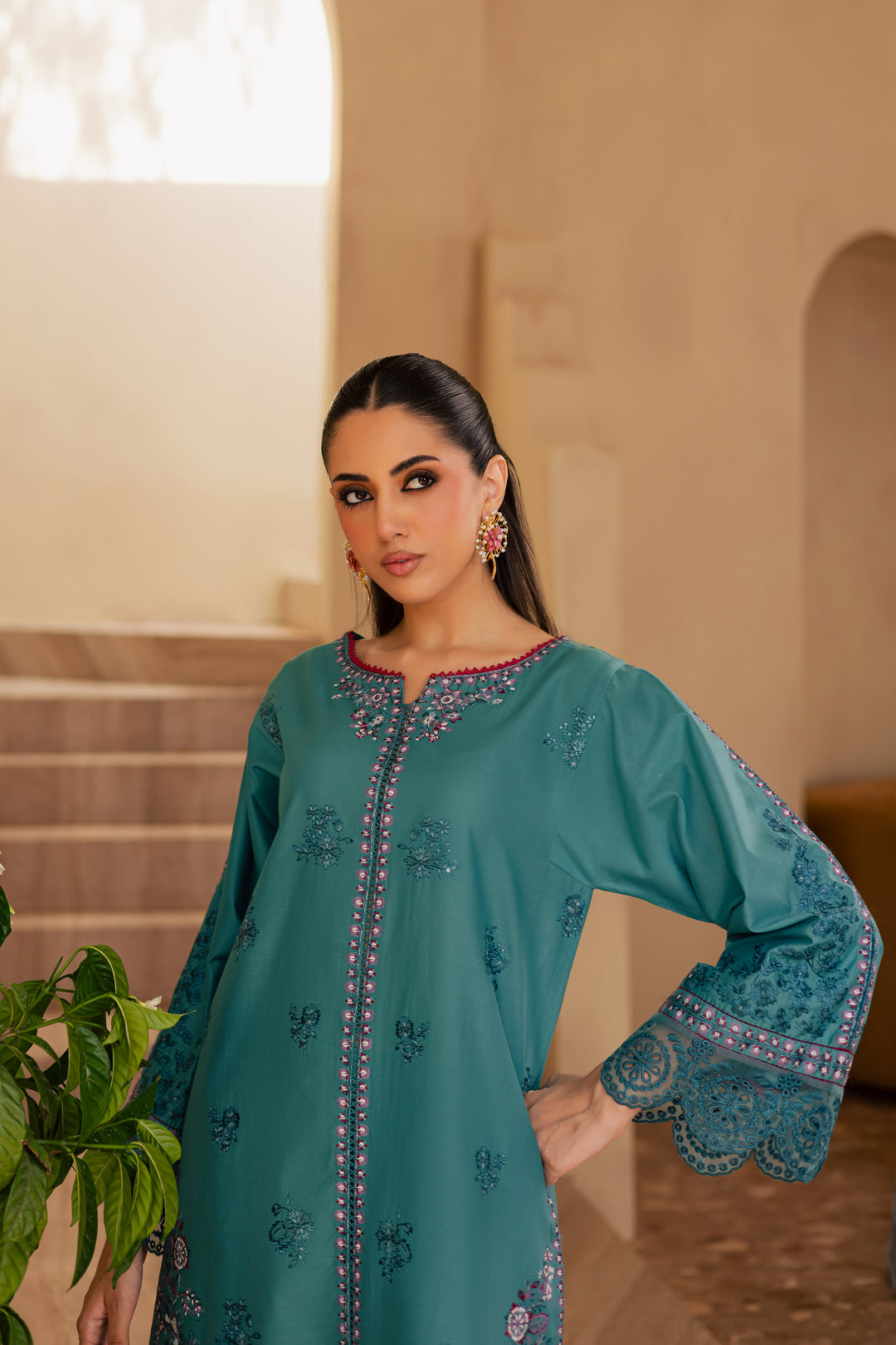 Versak 2Pc - Embroidered Stitched Dress