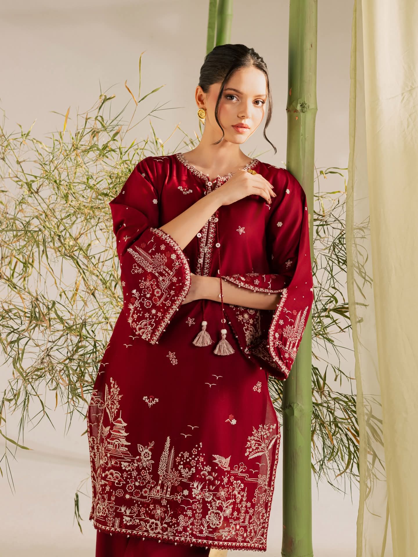 Manzar- 2Pc Stitched Embroidered Lawn Dress