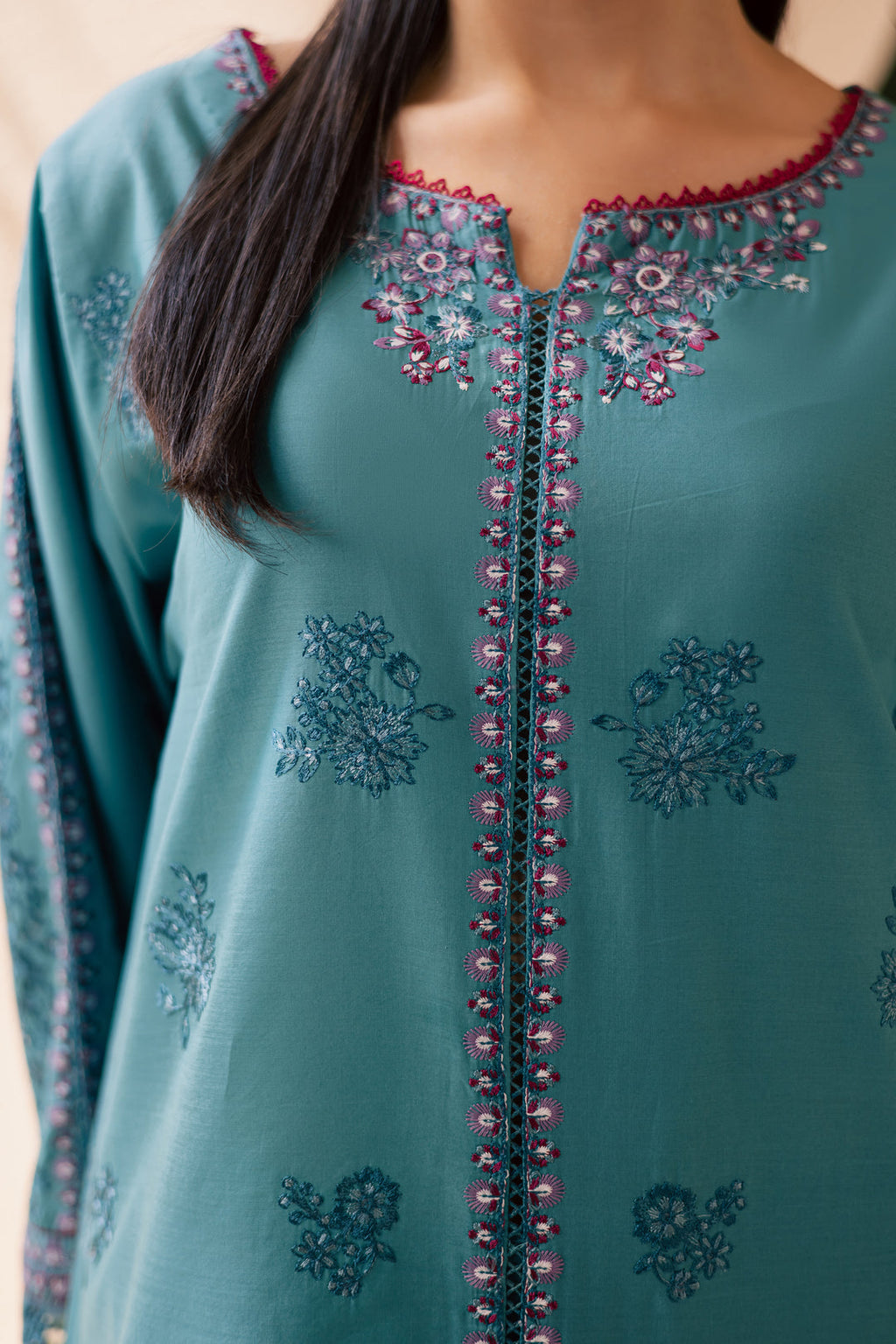 Versak 2Pc - Embroidered Stitched Dress