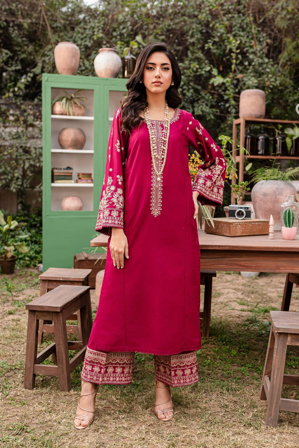 Resham 2Pc - Stitched Embroidered Lawn Dress