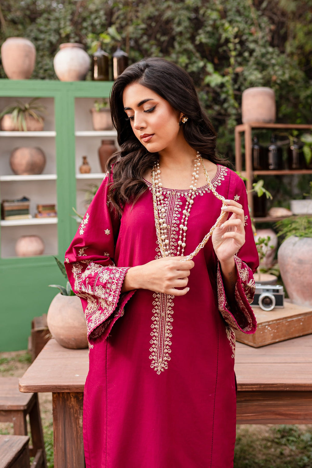 Resham 2Pc - Stitched Embroidered Lawn Dress