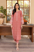 Coral - 2Pc Stitched Embroidered Lawn Dress