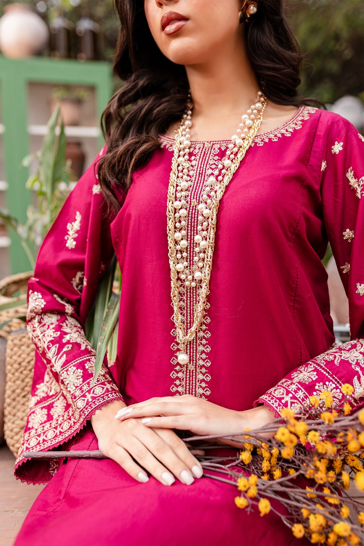 Resham 2Pc - Stitched Embroidered Lawn Dress